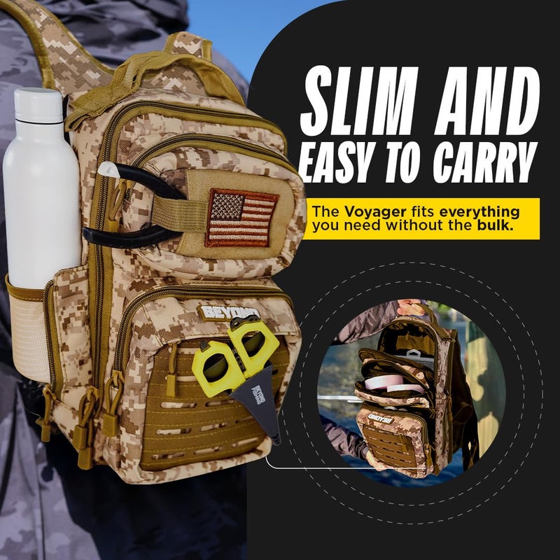 Beyond Braid Beyond Fishing Tackle Backpack- The Voyager (Sand Storm) - Image 2