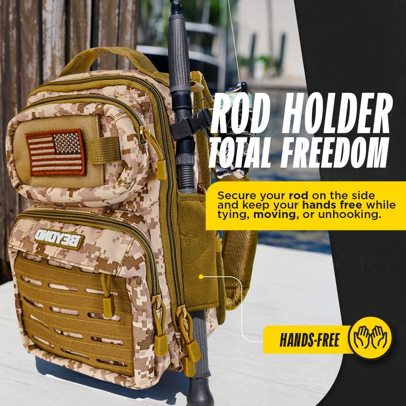 Beyond Braid Beyond Fishing Tackle Backpack- The Voyager (Sand Storm) - Image 5