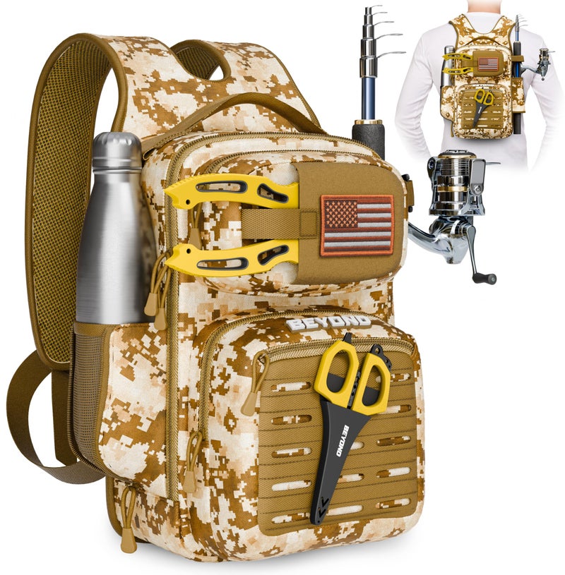 Beyond Braid Beyond Fishing Tackle Backpack- The Voyager (Sand Storm) - Image 1