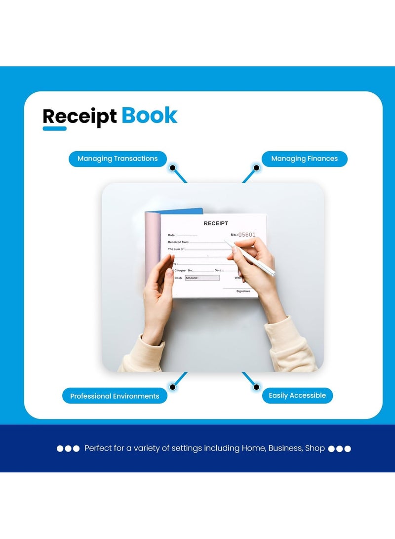 MARKQ دفتر إيصالات، 50 مجموعة، للمحلات التجارية الصغيرة، المنزل، مستلزمات المكاتب، 12.5 × 10 سم - Image 4
