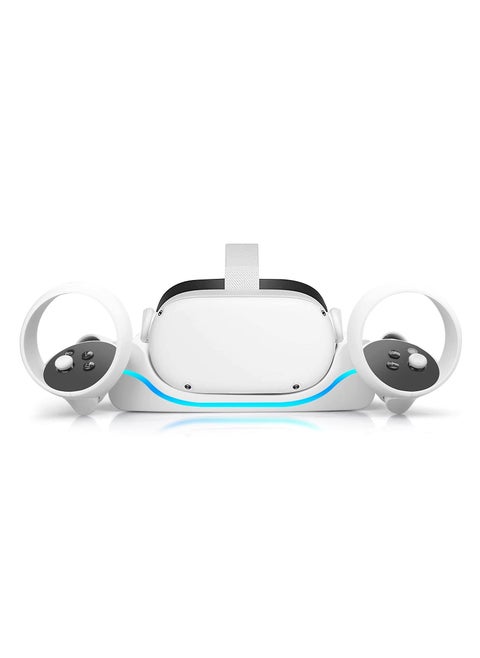 Charging Station for Oculus Quest 2 USB Charging Dock Stand for VR Headset High-Speed Charging Station Stand With Breathing Light for Quest 2 Handle Storage Dock
