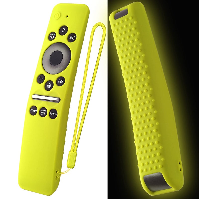 AKSHFETH Silicone Case for Samsung Smart TV Remote Cover BN59-01312A/BN59-01312B Silicone Protective Cover Compitable with Samsung Remote BN59 Series with Lanyard (Glow Green) - Image 1