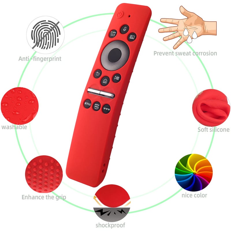 AKSHFETH Silicone Case for Samsung Smart TV Remote Cover BN59-01312A/BN59-01312B Silicone Protective Cover Compitable with Samsung Remote BN59 Series with Lanyard (Glow Green) - Image 3