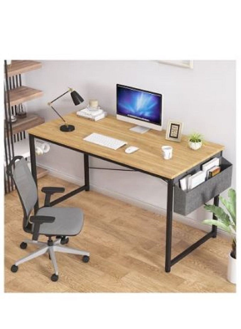 إيه جي دي طاولة كمبيوتر حديثة وبسيطة للكمبيوتر المحمول 100 سم محطة عمل مكتبية منزلية كتابة مكتب دراسة مع حقيبة تخزين - Image 3