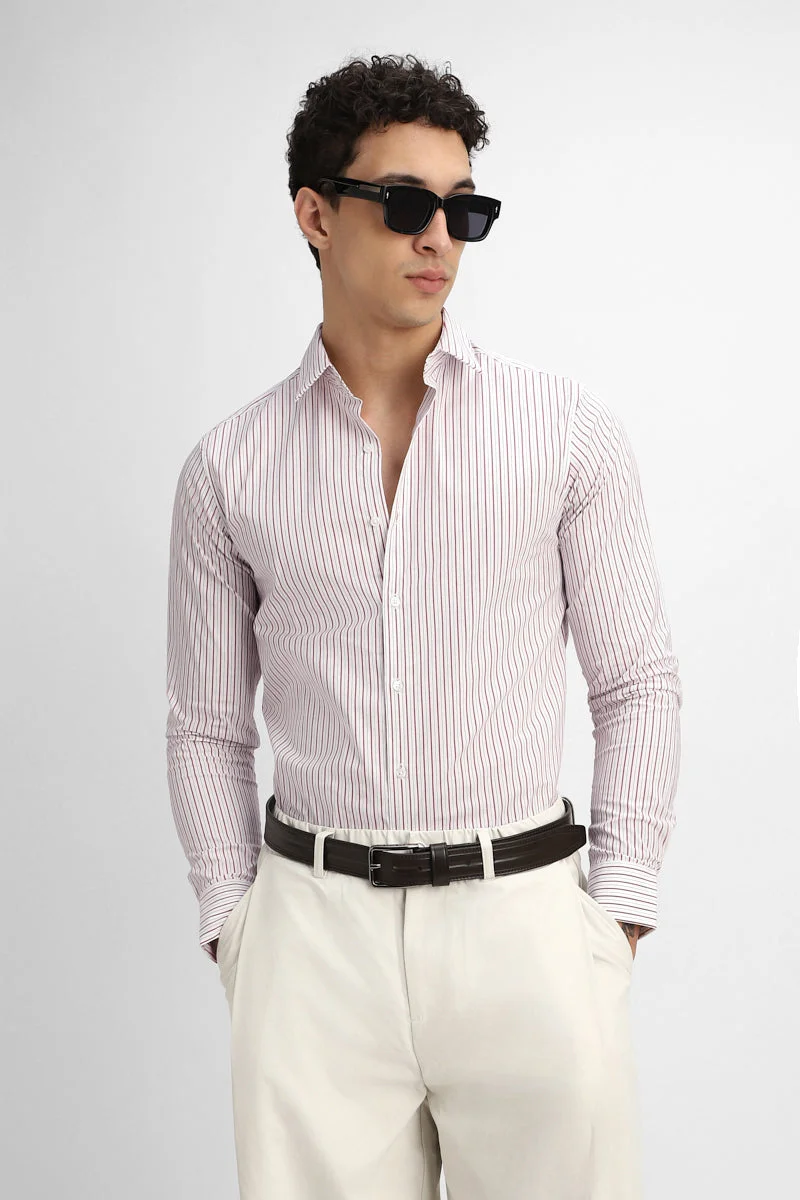 SNITCH Slim Fit Stretch Stripes Shirt