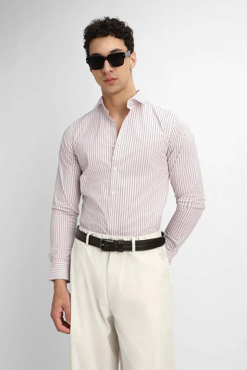 SNITCH Slim Fit Stretch Stripes Shirt