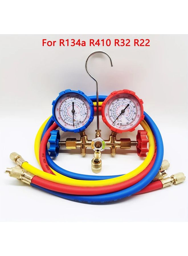 مجموعة منفذ مكيف الهواء ثلاثي الاتجاه لقياس ضغط غازات R410A و R134A و R32 و R22 - Image 1