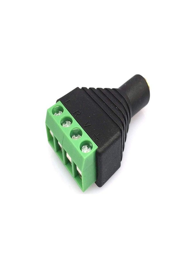 kework 5 Pack 1/8" 3.5mm TRS Female Jack Terminal Block Connector, 3.5mm 4 Pole Stereo Audio Plug Headphone AUX Balun Bolt Screw Terminal Adapter - Image 4