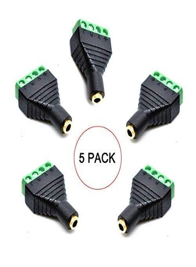 kework 5 Pack 1/8" 3.5mm TRS Female Jack Terminal Block Connector, 3.5mm 4 Pole Stereo Audio Plug Headphone AUX Balun Bolt Screw Terminal Adapter - Image 5