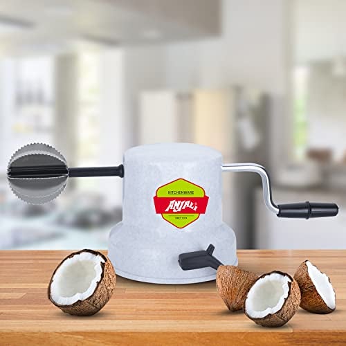 Anjali Plastic Coconut Scrapper with Vacuum Base, White - Image 2