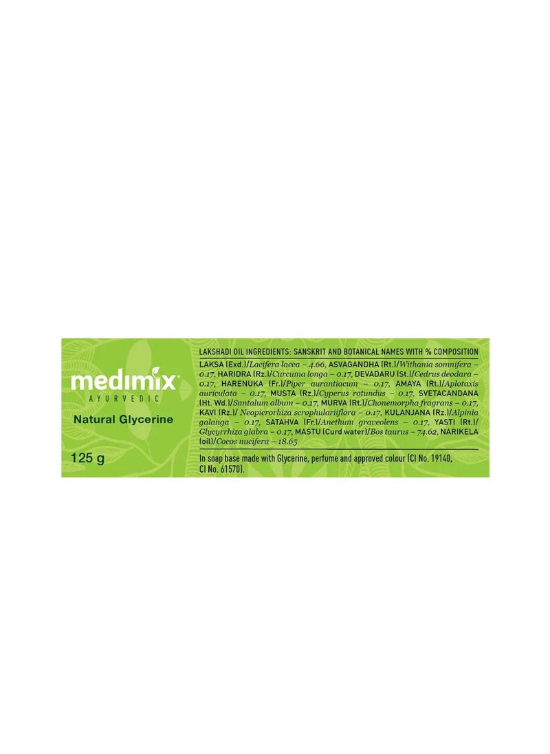 MEDIMIX AYUR - Medimix Ayurvedic Soap Natural Glycerin 125 grams 5 Pack - Image 1