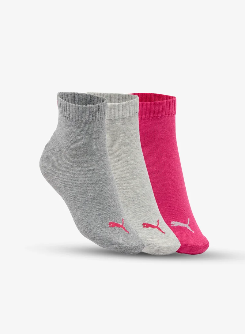 Puma 3 Pack Plain Quarter Socks