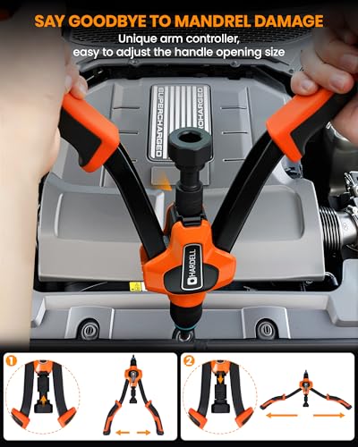 HARDELL Rivet Nut Tool Kit, 14" Rivnut Tool Kit with 80PCS Rivet Nuts, 6 Metric & Inch Mandrels M6, M8, M10, 1/4-20, 5/16-18, 3/8-16 and Rugged Carrying Case - Image 2