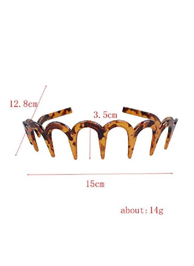 Suoirblss 2Pcs Women Comfortable Shark Tooth Comb Headband Hair Band U Toothed Headband Lady Hair Accessory (Dark Coffee Color + Brown)  - Image 3
