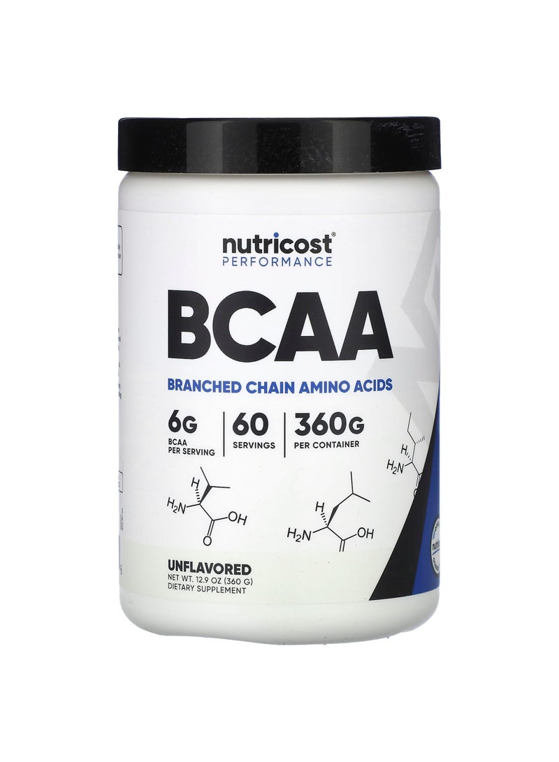 Nutricost Performance, BCAA, Unflavored, 12.9 oz (360 g)