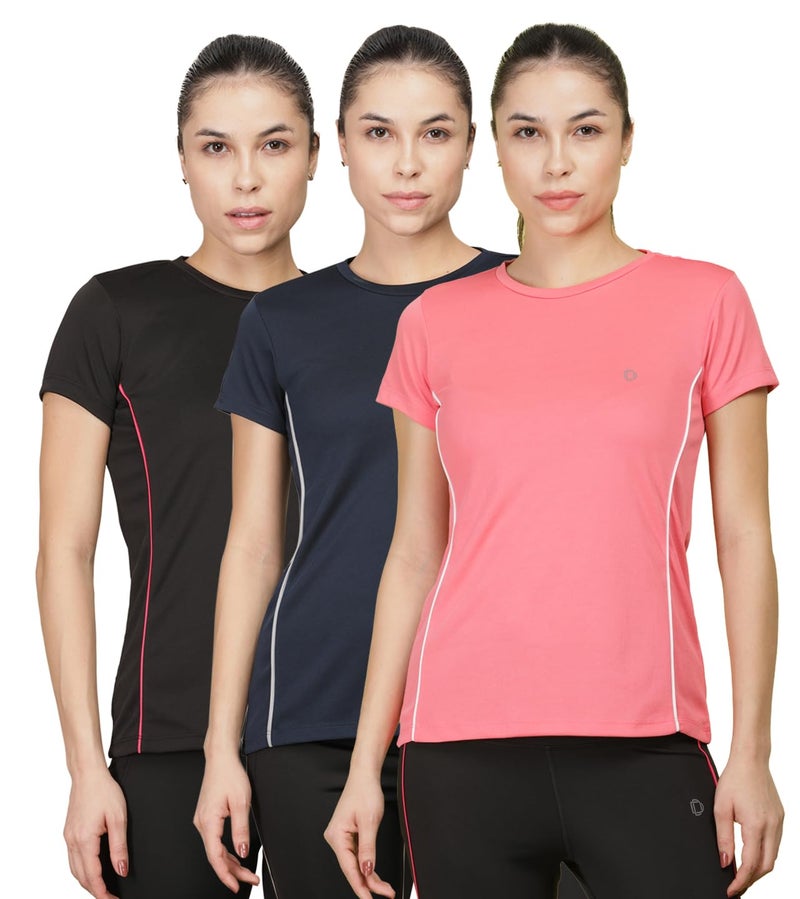 Dollar Women's Pack of 3 Microfiber Anti Bacterial Sports T-Shirt - Image 1