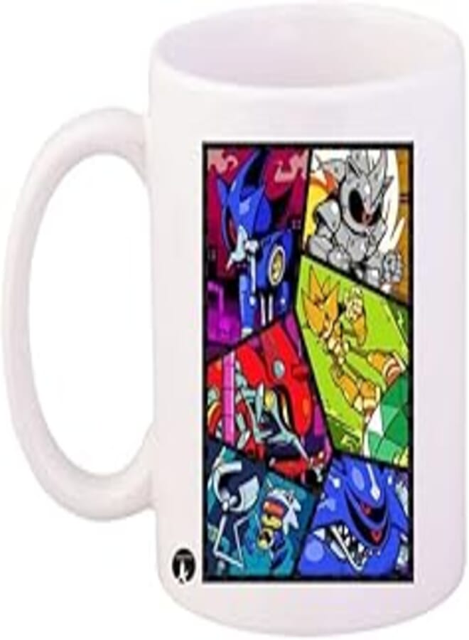 RYN RYN PRINTED Design/Sonic Mug White Green Blue Standard Size
