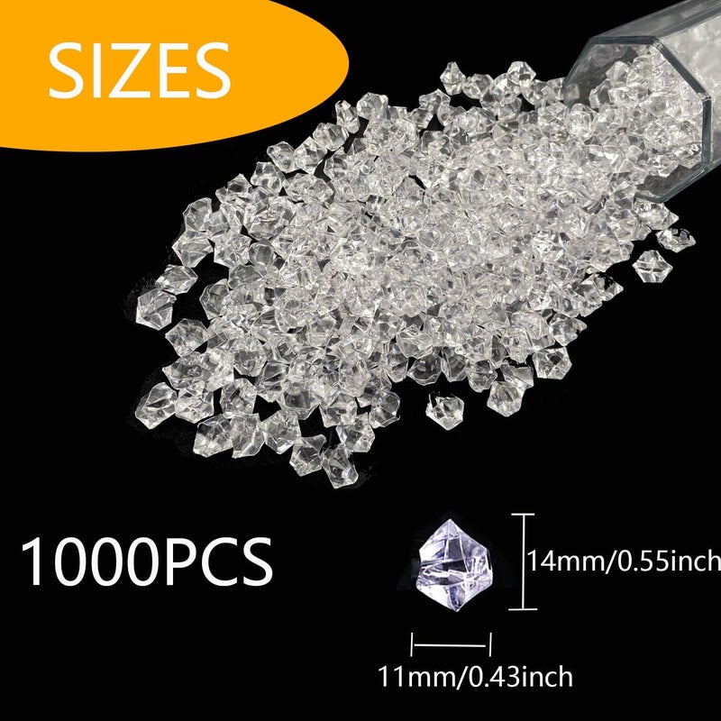 Cayway Fake Ice Crystal Rocks Fakes Ice Cubes, 14mm Doll House Ice Cubes for Dollhouse Cups Sprinkle Decorations, Clear Plastic Ice Cubes for Dollhouse Kitchen Food Accessories - Image 2