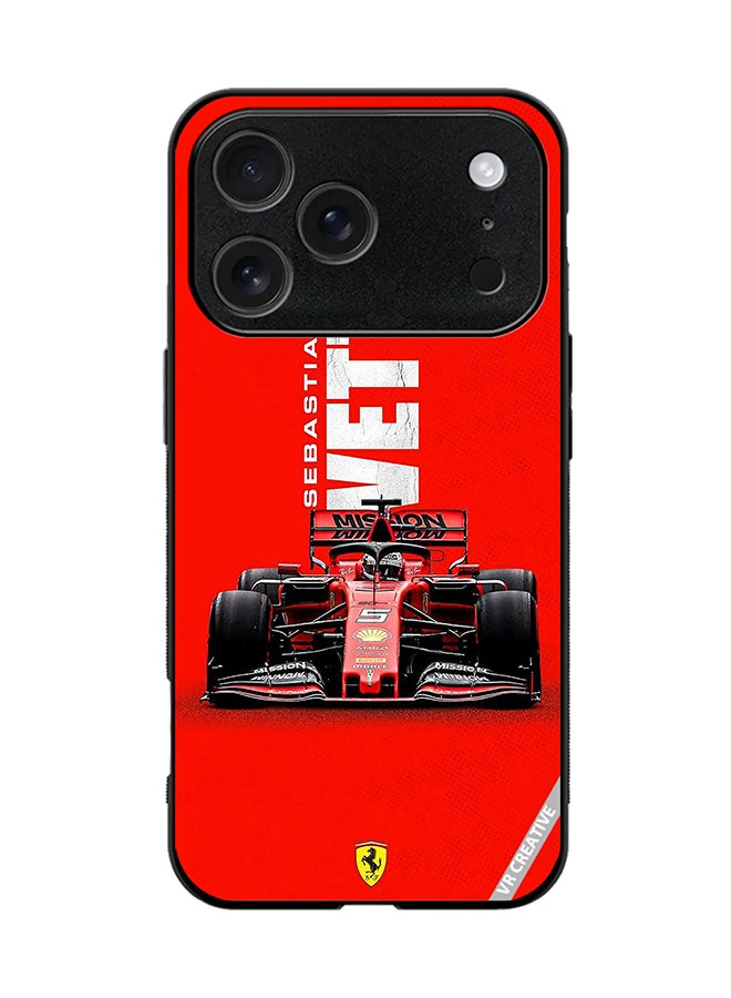 غطاء حماية لهاتف آبل آيفون 17 برو بتصميم سيارة سباق F1 متعدد الألوان