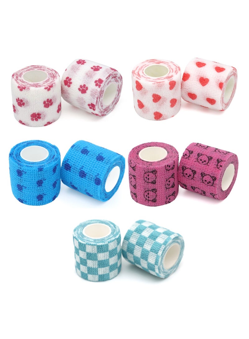 Excefore 10 Rolls Of Adhesive Bandage Self-Adhesive Non-Woven Fabric Sports Bandage - Image 1