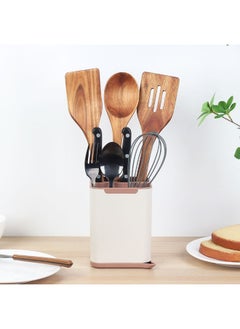 DANUBE HOME Danube Home Mocha Cutlery Holder 11.5 X 11.8 X 14.5 Cm | Abs Cutleries Stand | Durable Kitchen Utensils Accessories For Home Dining Kitchen - Multi Color  - Image 1