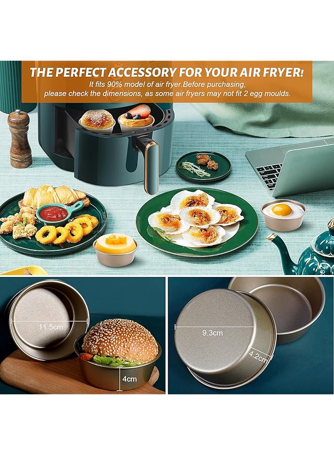 KASTWAVE 2Pcs Air Fryer Egg Moulds, 4'' Ramekins For Air Fryer, Egg Ring Molds For Baking, Non Stick Moulds For Fried Egg Muffin Sandwiches, Breakfast Household Kitchen Cooking Tool - Image 5