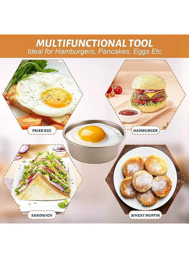 KASTWAVE 2Pcs Air Fryer Egg Moulds, 4'' Ramekins For Air Fryer, Egg Ring Molds For Baking, Non Stick Moulds For Fried Egg Muffin Sandwiches, Breakfast Household Kitchen Cooking Tool - Image 2