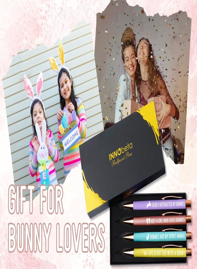 InnoBeta Bunny Gifts for Women, Girls, Ballpoint Pen Set of 4, Bunny Stuff for Bunny Lovers, Bunny Mom on Birthday, Back to School, Easter, Christmas - Image 4