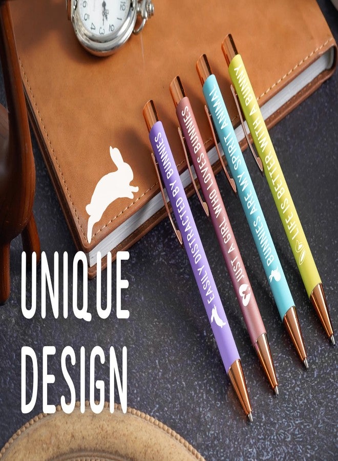 InnoBeta Bunny Gifts for Women, Girls, Ballpoint Pen Set of 4, Bunny Stuff for Bunny Lovers, Bunny Mom on Birthday, Back to School, Easter, Christmas - Image 2