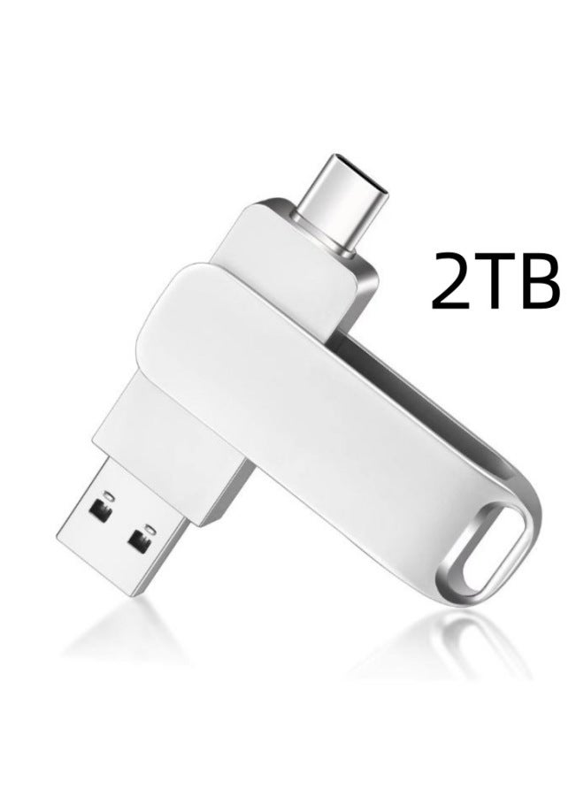 Type-c Mobile Phone Computer Dual-purpose Rotating Metal U Disk Large Capacity 128G Otg USB 64GB Lettering LOGO-Colour:Black-Capacity:256GB-USB 3.0 - Image 2