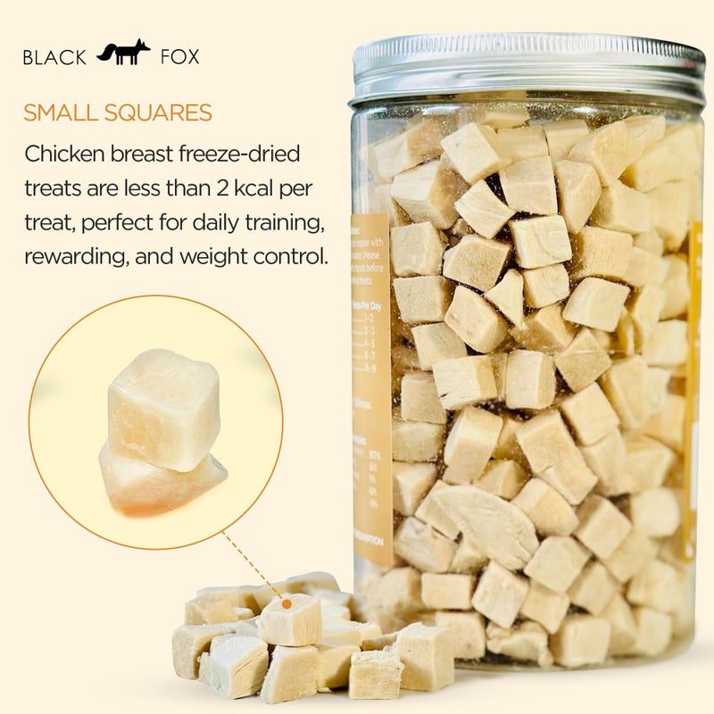 BLACK FOX Freeze-Dried Chicken Breast Training Treats for Dogs and Cats | 330 Treats, 4oz Single Ingredient, Raw, Healthy, All Natural, Human Grade, Recyclable Packaging - Image 4