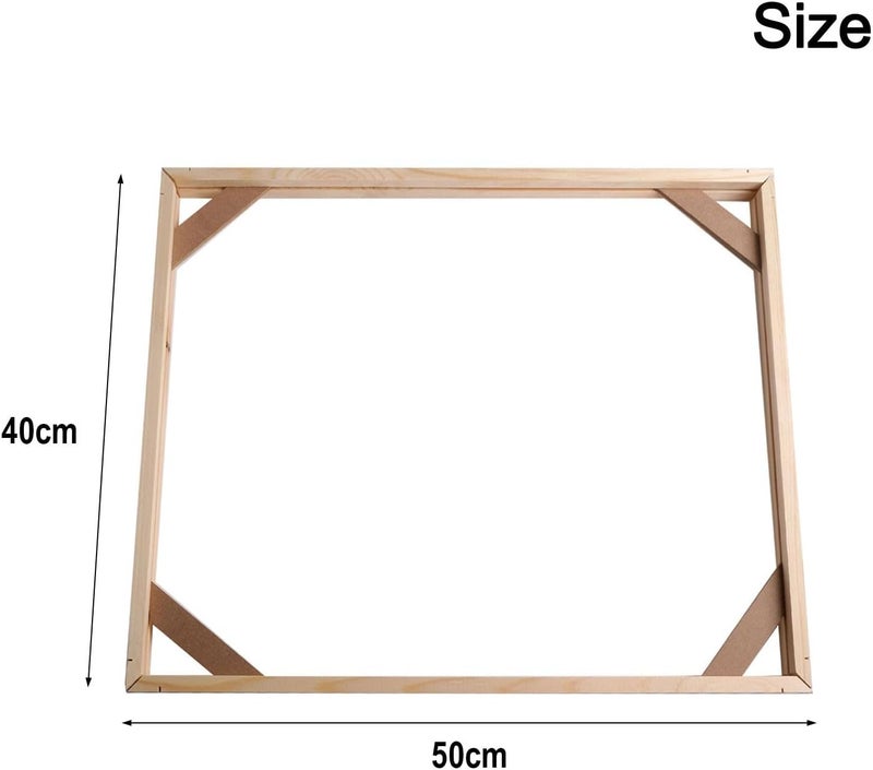 DIY Wooden Frame Canvas Paintings and Posters, 3CM Wide Sturdy Picture Frame Kit Home Wall Decor, Assembly Art Display Frame(40 * 50cm) - Image 3