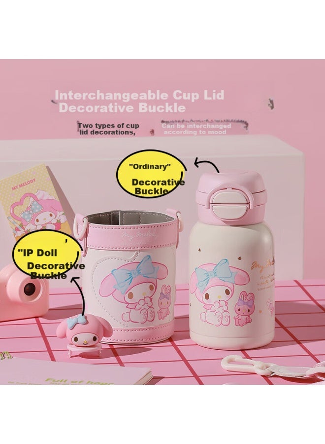 Beddybear Smiling Double-lid Children's Insulated Cup With Straw, 316 Stainless Steel Large Capacity Thermos 600ml Melody - Image 2