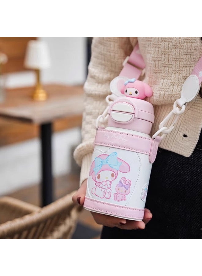 Beddybear Smiling Double-lid Children's Insulated Cup With Straw, 316 Stainless Steel Large Capacity Thermos 600ml Melody - Image 3