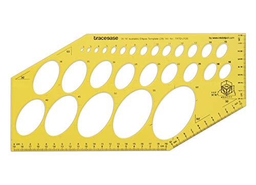 Traceease Geometric Drafting Isometric Ellipse Template Drawing Stencil Designing Template Measuring Ruler - Image 1