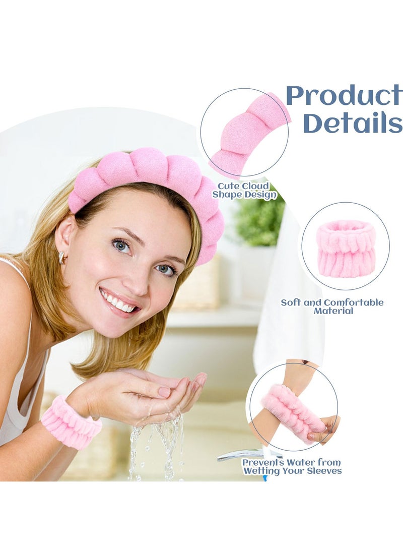 BTFMEI 6PCS Headband Wristband Sets for Washing Face, Makeup Headbands for Women and Girls, Skincare Makeup Removal, Wash Spa Yoga Sports, Shower Head Band Terry Towel Cloth Hair Band - Image 4
