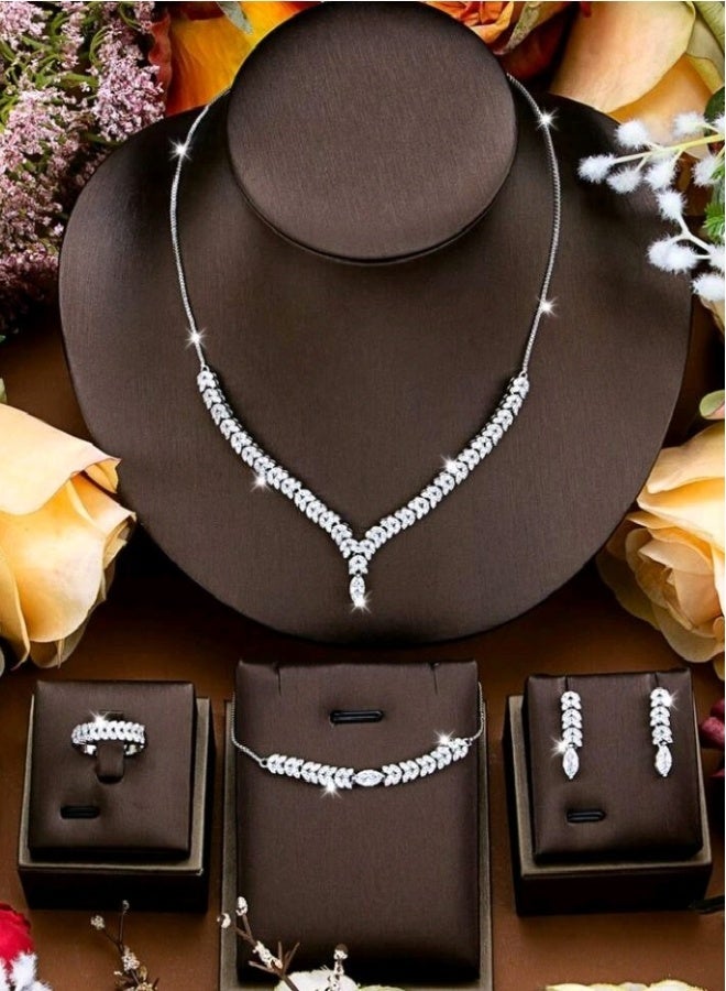 Luxury Jewellery Set For Women Inlaid With Zirconia  - Image 3
