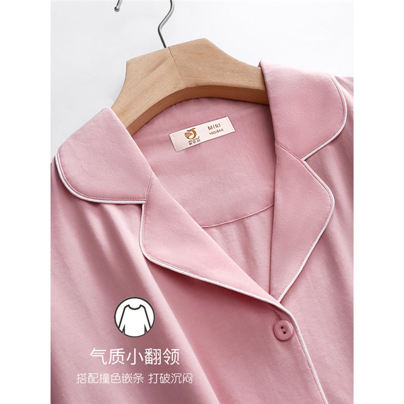 100% Cotton Pajamas for Women Summer Short-Sleeved Pants Home Clothes Summer Thin Summer Plus Size Suit - Image 4