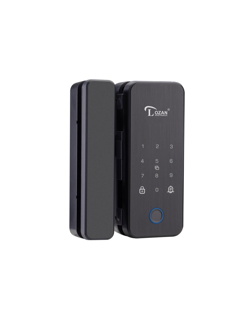 LOZAN Smart Glass Door Lock with Touch Keypad | Remote Access via TTLock App & PIN Code | WiFi Control Supported (Gateway Required) | Sleek Design for Wooden & Glass Doors | Ideal for Offices & Modern Interiors, 2-Year Platinum Warranty
