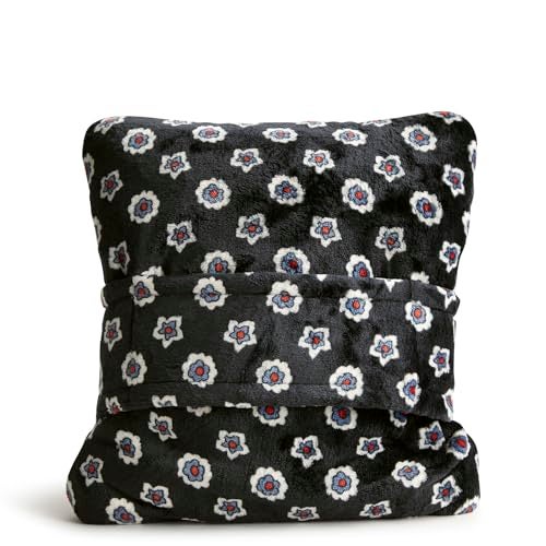 Vera Bradley Women's Fleece Plush Throw Blanket, Mini Flower Dot Black, One Size - Image 3