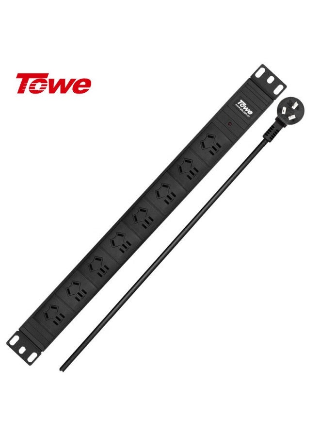 Towe Pdu Cabinet Socket, 8-outlet 10a Data Center Power Strip, 2-meter Extension Cord, Power Outlet En10/g800 - Image 1
