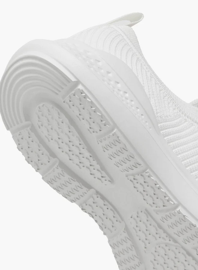 Dash Textured Slip-On Sports Shoes with Pull Tab