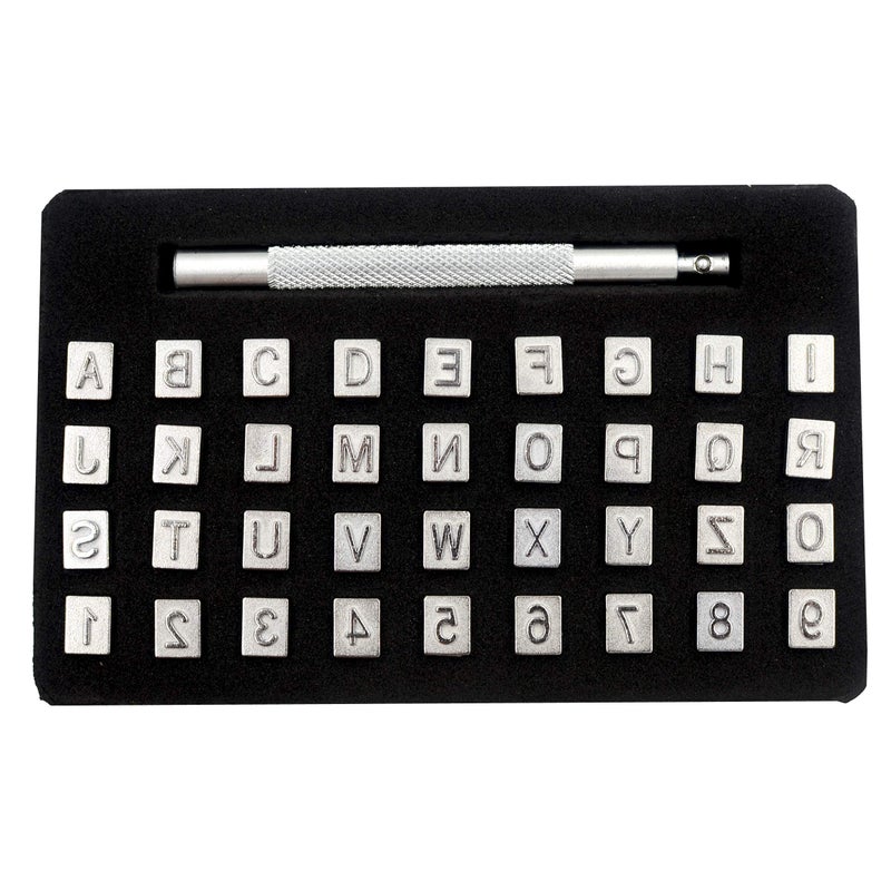 DGOL 36pcs 14 inch Leather Craft Alphabet Letters Numbers Stamping Punch Tool Kit