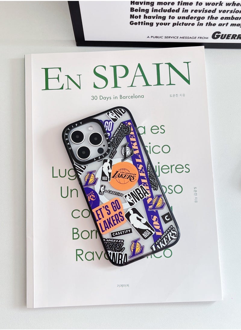 Casetify - Apple iPhone 15 Pro Max Case,Lakers Magnetic Adsorption Phone Case - Semi transparent - Image 1