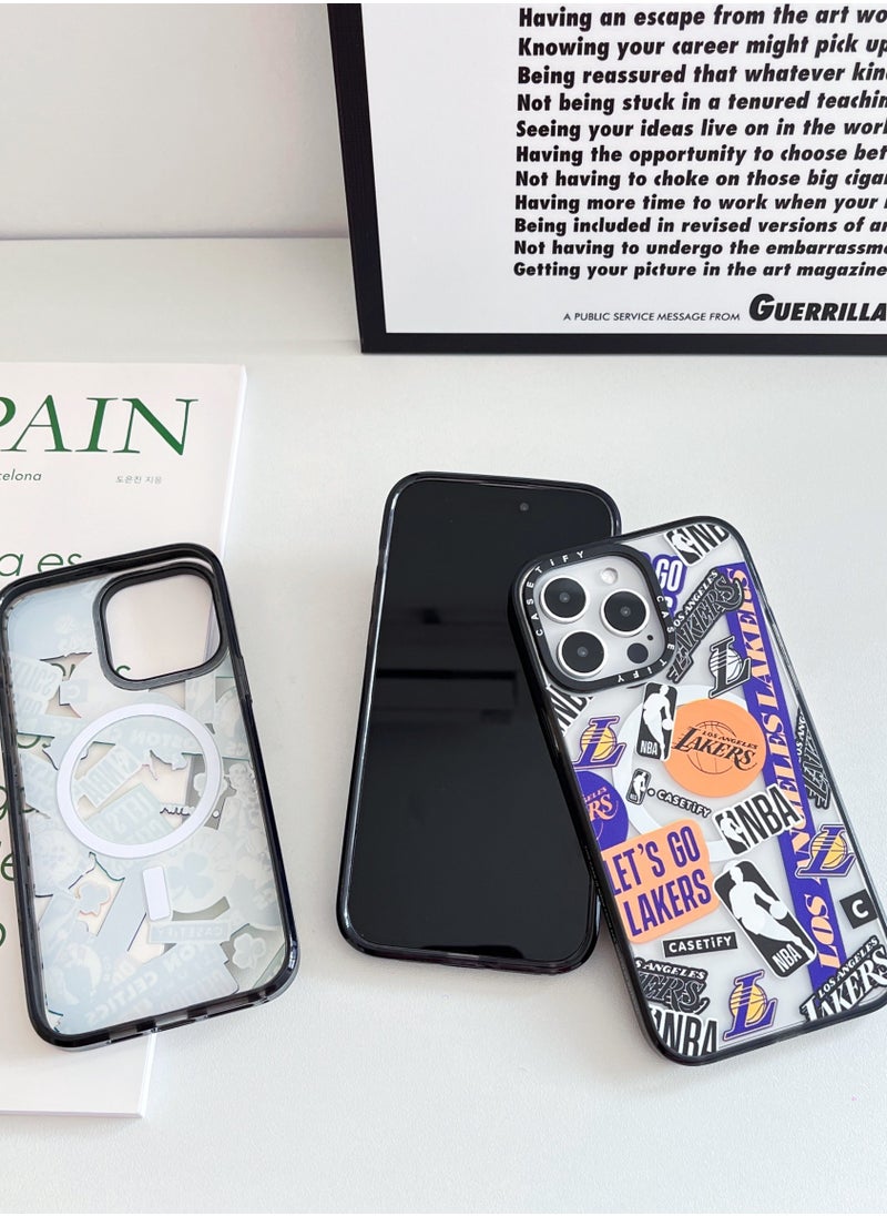 Casetify - Apple iPhone 15 Pro Max Case,Lakers Magnetic Adsorption Phone Case - Semi transparent - Image 1