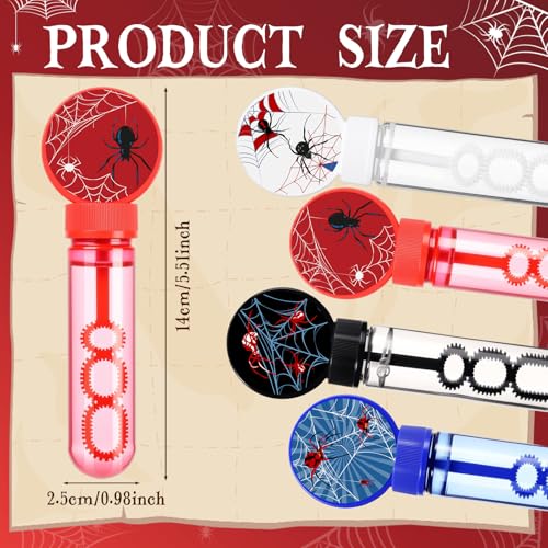 Rotatingpals 24 Pcs Spider Sticker Bubble Wands Mini Spider Web Sticker Bubbles for Party Supplies Goodie Bag Stuffers Gifts Birthday Outdoor Summer Prizes - Image 5