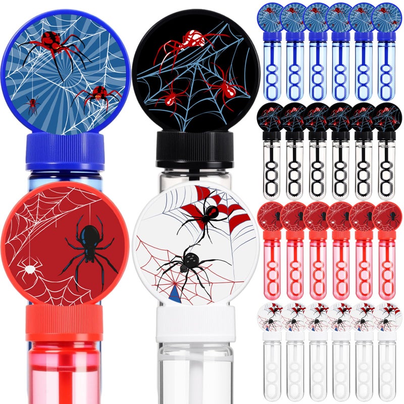 Rotatingpals 24 Pcs Spider Sticker Bubble Wands Mini Spider Web Sticker Bubbles for Party Supplies Goodie Bag Stuffers Gifts Birthday Outdoor Summer Prizes - Image 3