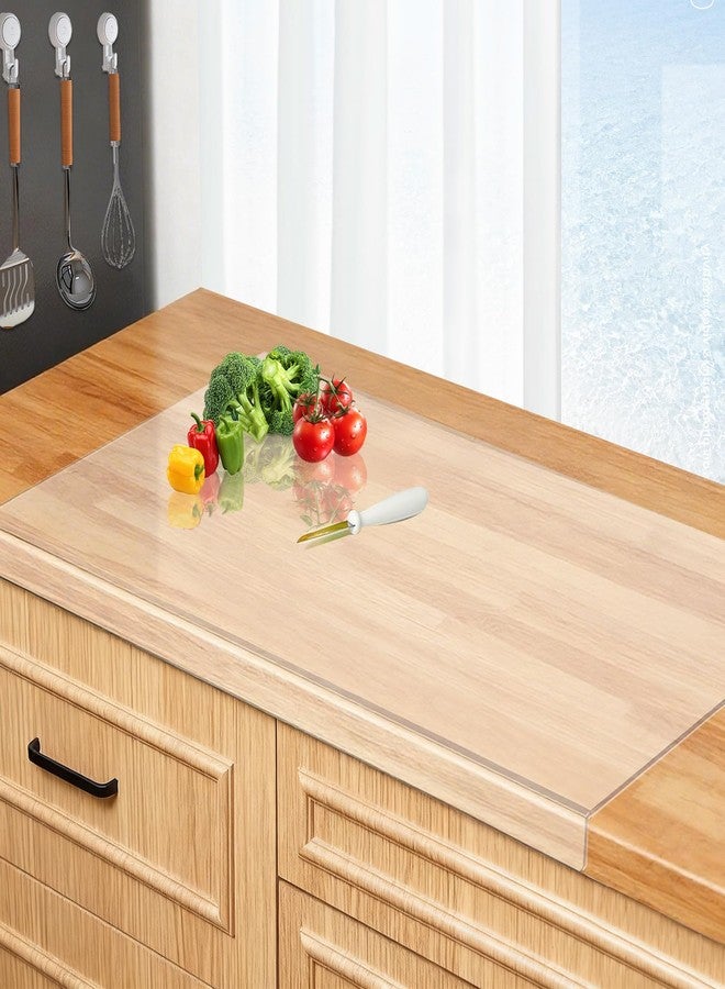 Renyqatt Acrylic Cutting Board with Counter Lip, Large Clear Cutting Board for Kitchen Countertop,60% Thicker,Non-Slip - Ideal for Cutting Vegetables, Fruits, Meat, and Bread (36"L x 24"W) - Image 1