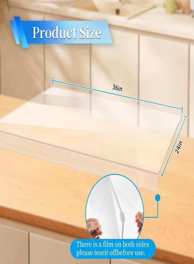 Renyqatt Acrylic Cutting Board with Counter Lip, Large Clear Cutting Board for Kitchen Countertop,60% Thicker,Non-Slip - Ideal for Cutting Vegetables, Fruits, Meat, and Bread (36"L x 24"W) - Image 3