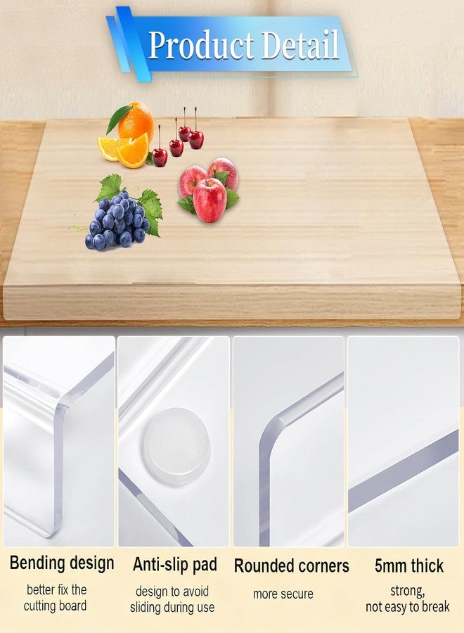 Renyqatt Acrylic Cutting Board with Counter Lip, Large Clear Cutting Board for Kitchen Countertop,60% Thicker,Non-Slip - Ideal for Cutting Vegetables, Fruits, Meat, and Bread (36"L x 24"W) - Image 4